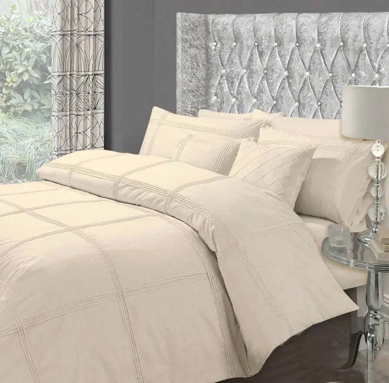 Hamlet Pintuck Pleated Quilt Duvet Cover Bedding Set with Pillowcases All Sizes 1