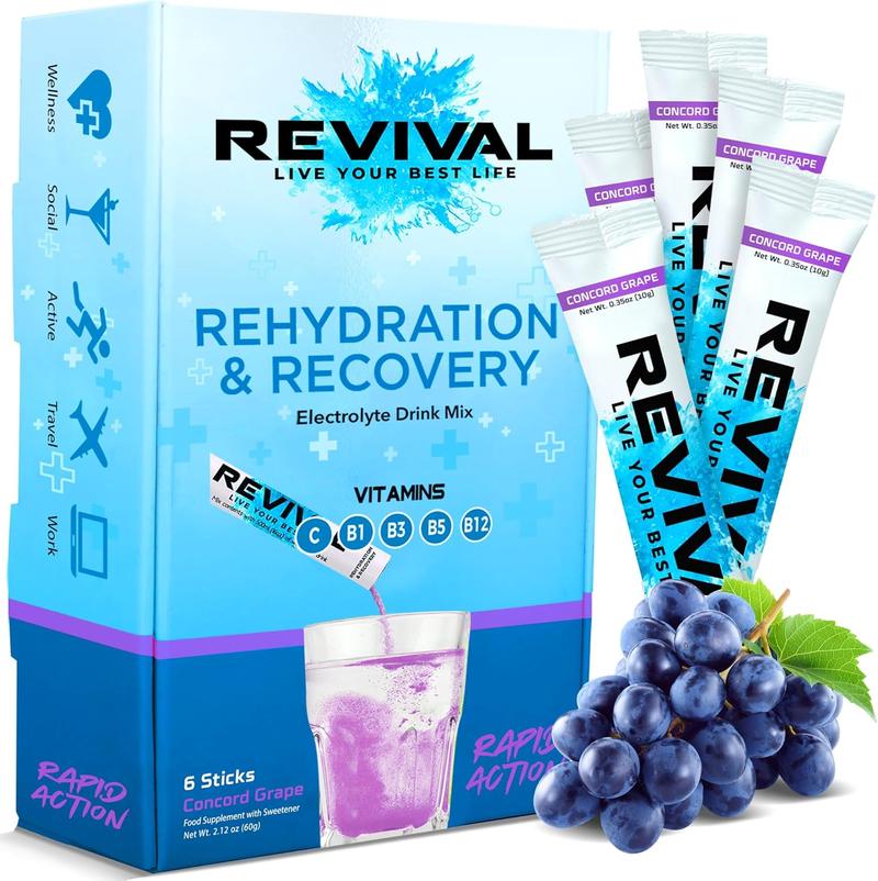 Product Introduction of Revival Rapid Rehydration Electrolyte Powder - High Strength Vitamin C & B, 6-Pack Cherry, Supports Hydration & Recovery - Healthcare, Dietary 5