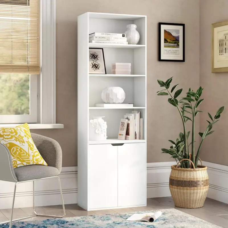 6-Tier Bookcase with 2-Doors And 4 Shelves On Top Of That 2