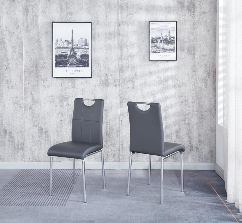 Modernique Compact Tempered Glass Table with 4 Chairs Set Available in Black & Grey 1