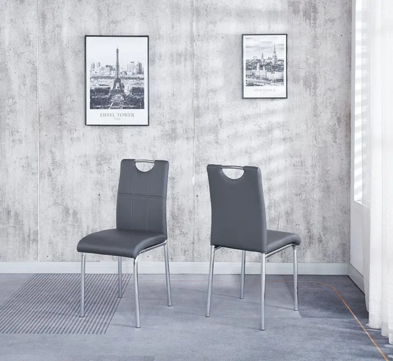 Modernique Compact Tempered Glass Table with 4 Chairs Set Available in Black & Grey 1