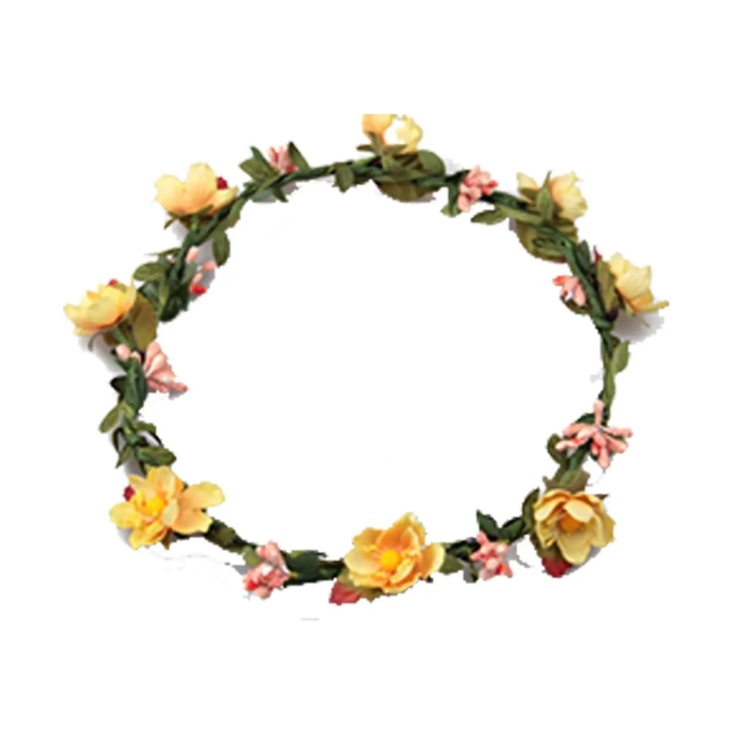 Aquarius Flower Head Garland Crown Perfect for Festivals | Weddings or Summer days[Yellow] Yellow