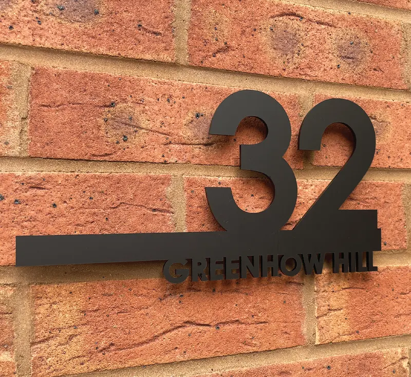 Perfect House Signs | Elysium House Number Sign Laser Cut Door Name Plaque | House Number Plaques | 290mm x 150mm | Door Signs | Premium Modern Style Door Name Plaque | House Number Signs | House Number Plate Including All Fittings 5