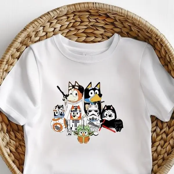 Bluey inspired tshirt kids unisex top cotton toddler  boy clothing
