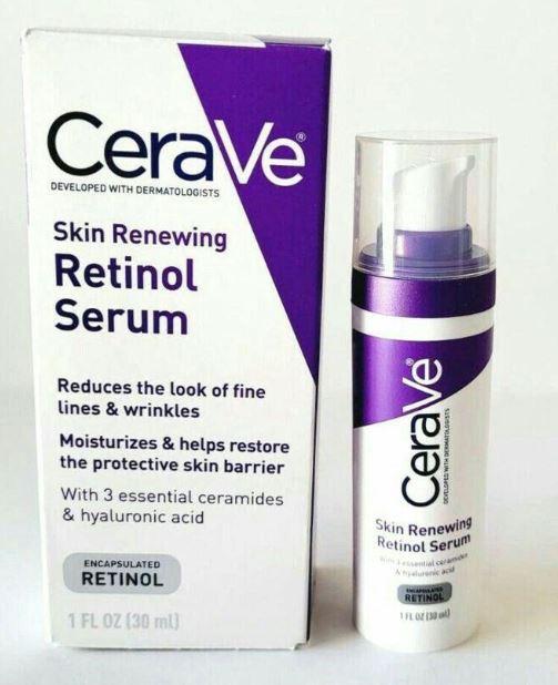 CeraVe Anti Aging Retinol Serum | Cream Serum for Smoothing Fine Lines and Skin Brightening Skincare | With Retinol, Hyaluronic Acid, Niacinamide, and Ceramides | 1 Ounce 3