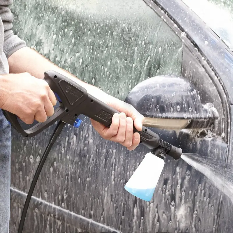 Neo Electric High Pressure Washer with Adjustable Nozzle and Washer Brush 6
