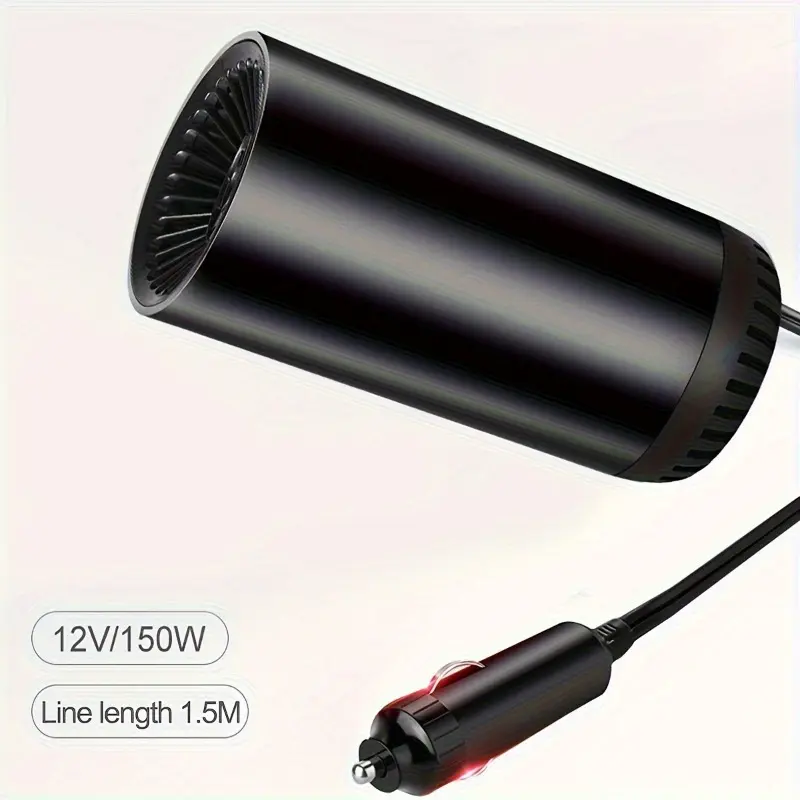 Versatile Car Heater with Suction Cup - 150W, Dual-Function Heating & Defrosting, No Battery Needed, Perfect for Winter Warmth and Clear Vision, Fit 6