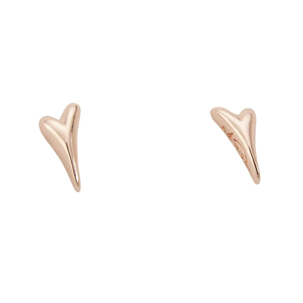 Earrings Rose Gold bubble Heart shaped studs