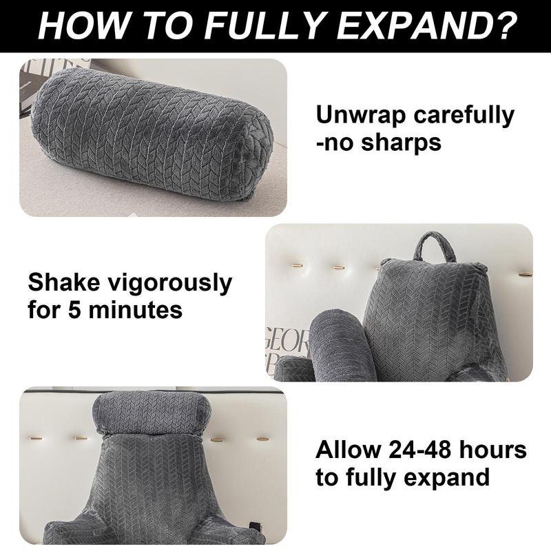 XXL Adult Reading Pillow Back XXL Adult Reading Pillow – Extra Large Back Pillow for Sitting in Bed, Backrest Lounge Cushion with Arms & Pockets, Ultimate Back Support Bed Rest Pillow for Comfort and Relaxationfor Sitting in Bed Backrest Lounge Cushion 6
