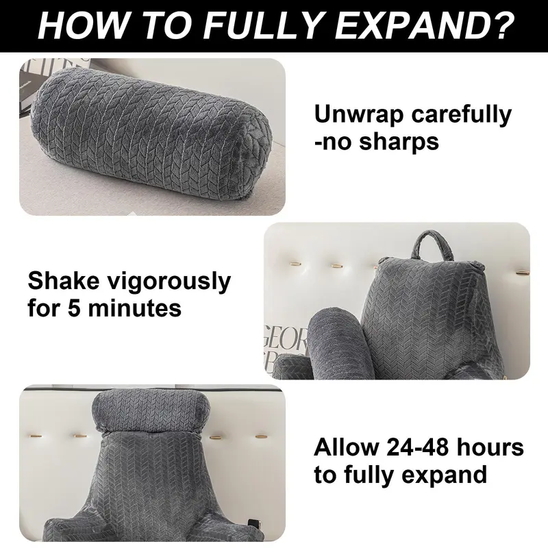 XXL Adult Reading Pillow Back XXL Adult Reading Pillow – Extra Large Back Pillow for Sitting in Bed, Backrest Lounge Cushion with Arms & Pockets, Ultimate Back Support Bed Rest Pillow for Comfort and Relaxationfor Sitting in Bed Backrest Lounge Cushion 6