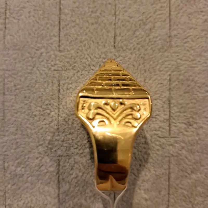 Large heavy pyramid ring gold and silver plated stainless Steel 4