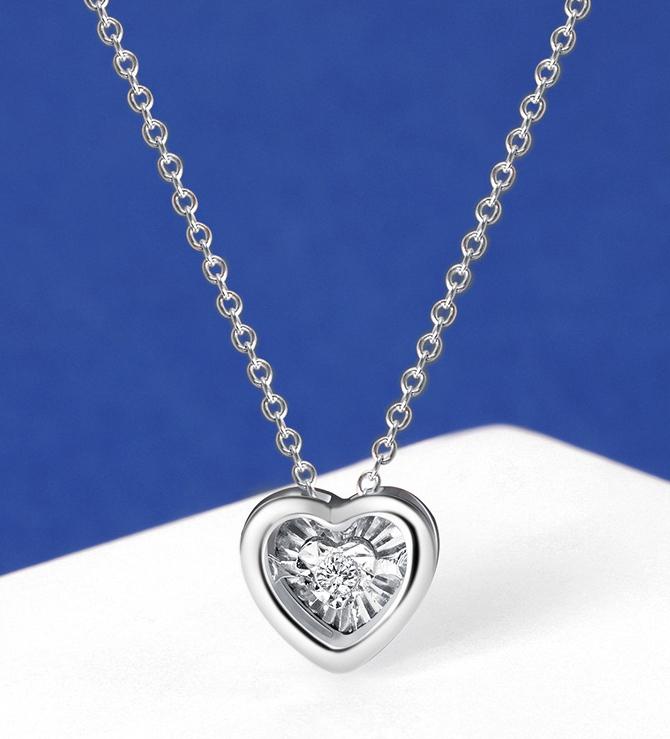 Elegant 925 Sterling Silver Moissanite Heart Shape Necklace0