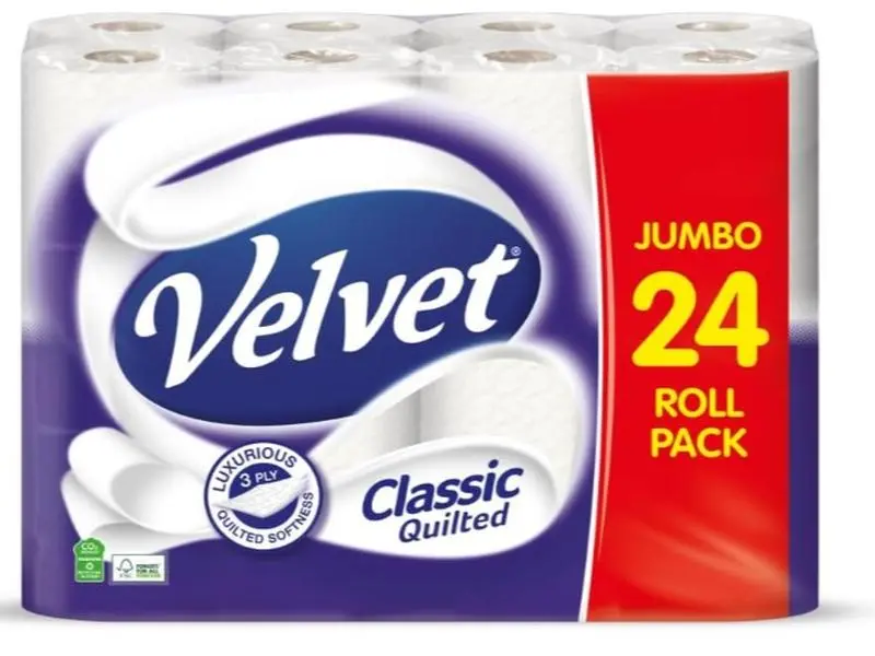 Classic Quilted Toilet Tissue 24 Rolls - Luxuriously Soft, Strong and Absorbent Toilet Roll - Jumbo Bulk Pack 24 Rolls - 3-ply - White Cleaning Wipes