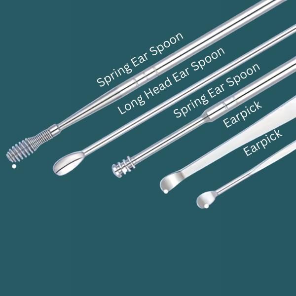 Product Introduction of Portable Stainless Steel Ear Wax Removal Kit, Reusable Ear Cleaning Spoons, Ear Picking Tool cleaner 17