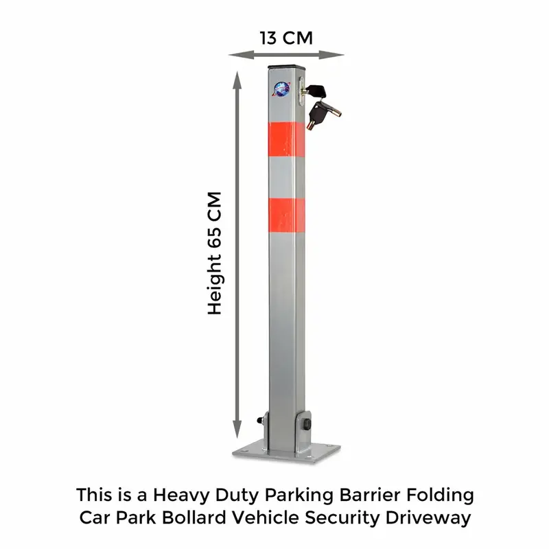 LOCKABLE PARKING BARRIER FOLDING CAR PARK BOLLARD SECURITY DRIVEWAY POST 3 KEYS Lockable Parking Barrier Folding Car Park Bollard Security Driveway Post Pole 3