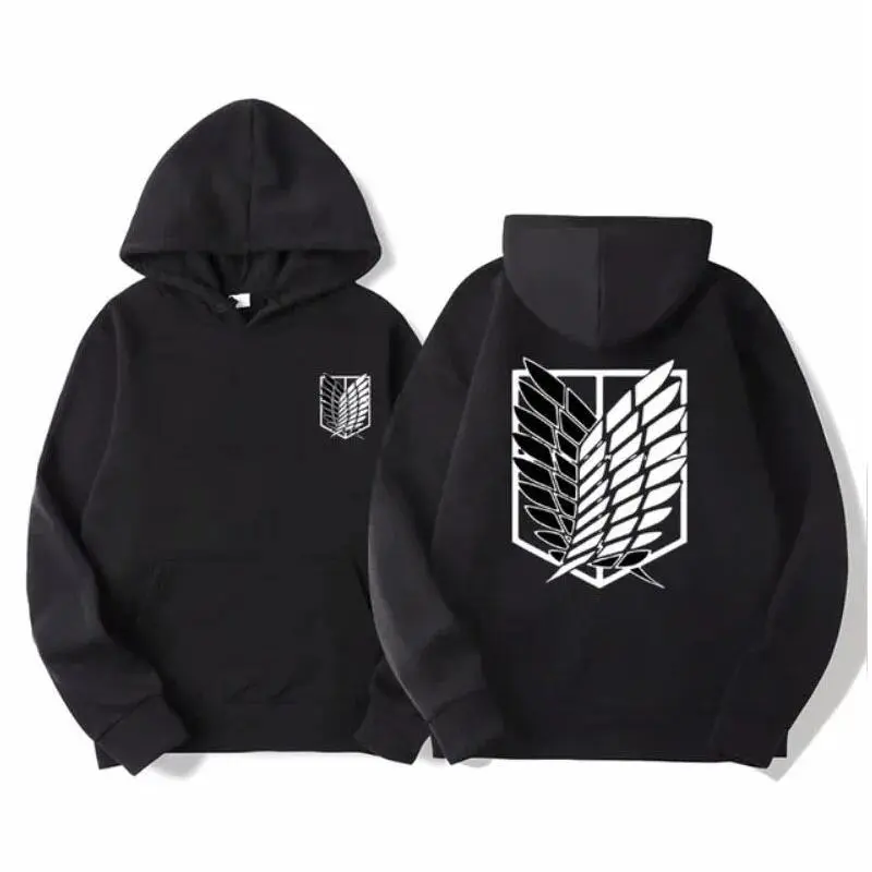 Attack on Titan Men's Hoodie Anime Hoodies Men Women Streetwear Pullover Harajuku Shingeki no Kyojin Hoodies Sweatshirt Clothes Menswear Tops Gamis Long Sleeve Casual Graphic Longsleeves Wetsuit 0