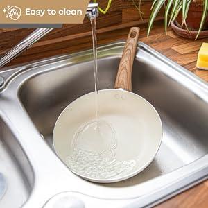 Product Introduction of Non Stick Pots and Pans Set – Induction Hob Pots Set – 5pcs Kitchen Cookware with Lids – Cooking Cream Granite Saucepan Pots and Frying Pans 10