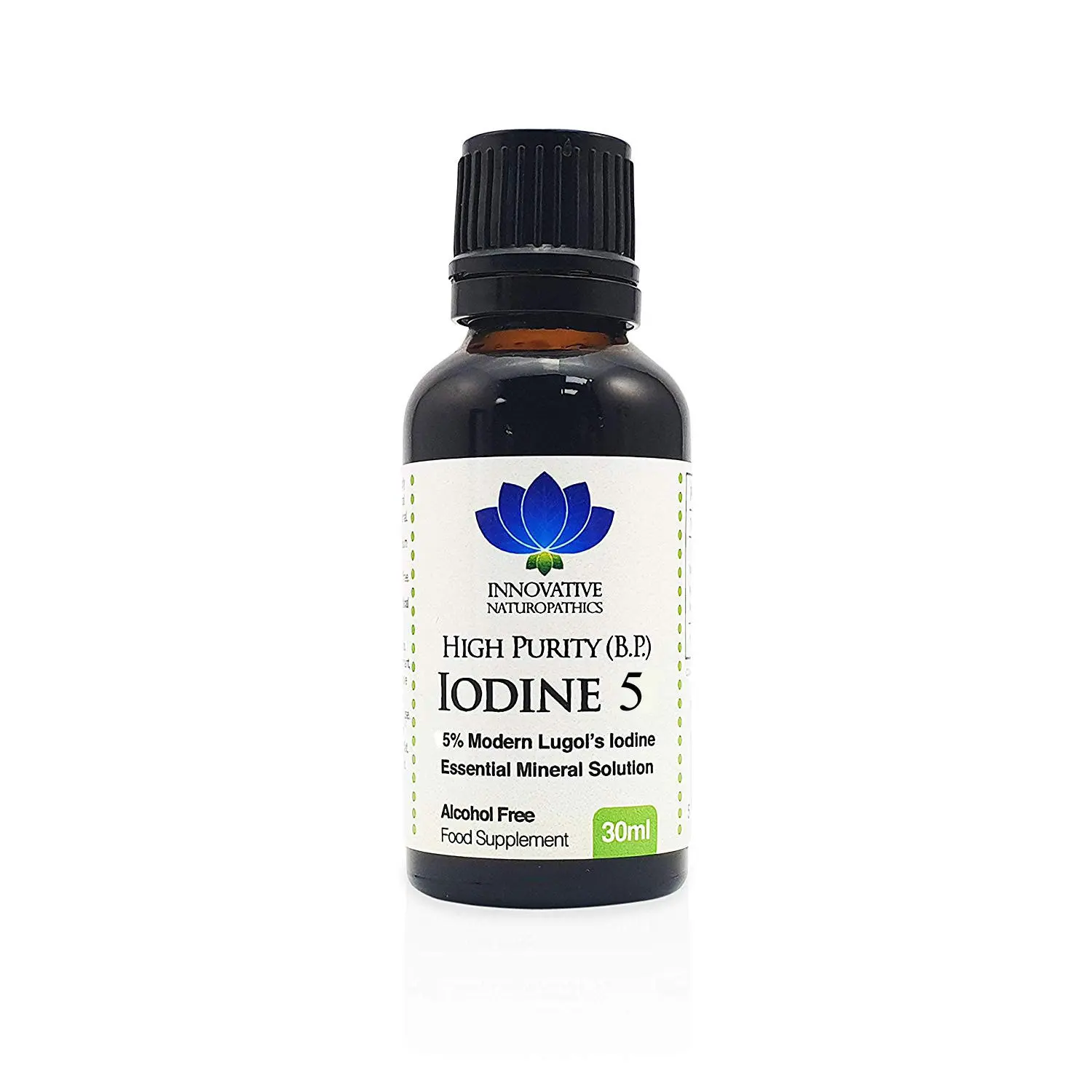 Innovative Naturopathics Iodine Tincture Lugol's Solution Low Dose (5%) 30ml - Amber Glass Bottle with Pipette Healthcare Aid Kit Bathroom