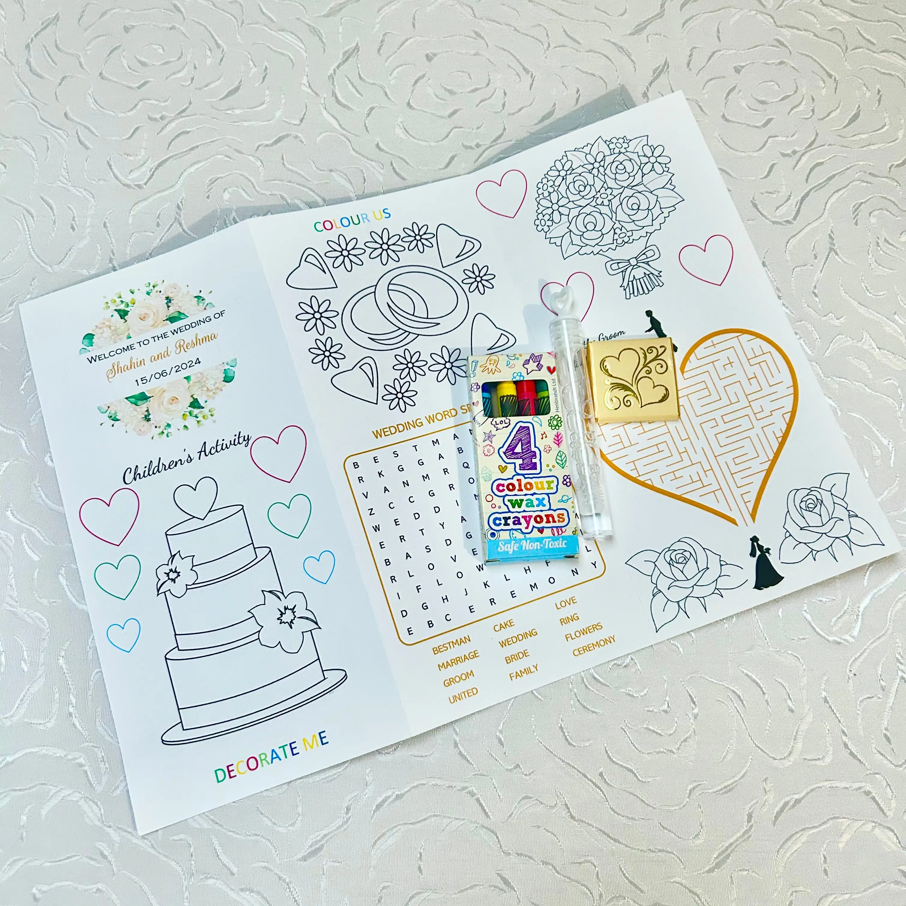 Children Wedding Activity Sheet x 10 - Perfect for Weddings and Parties