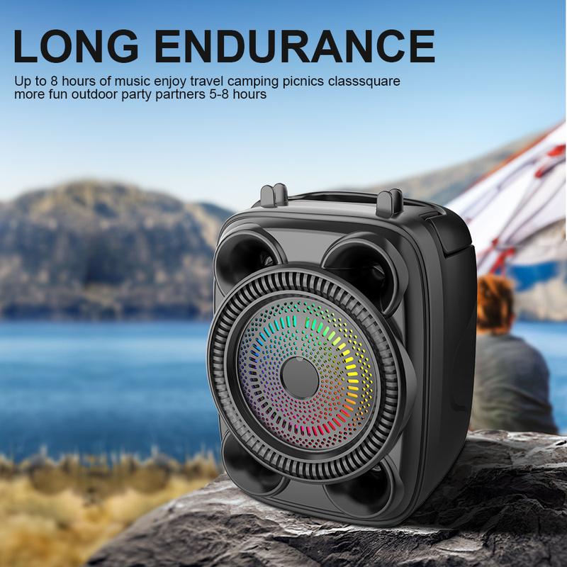 Product Introduction of "Sparkling Portable Wireless Stereo Speaker: Dual Speakers, TWS Subwoofer, Multi-Device Compatible - Ideal for Outdoor Parties & Gifts" Audio Smartphone Black 2