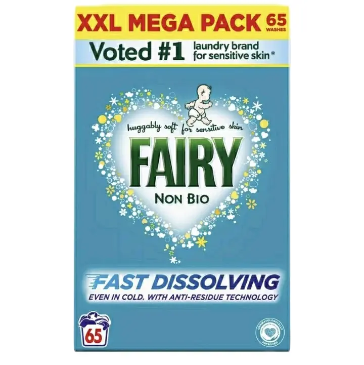 FAIRY 65 WASH NON BIO WASHING POWDER - Gentle Skin Baby Skin Household Laundry Detergent - Cleaning 0