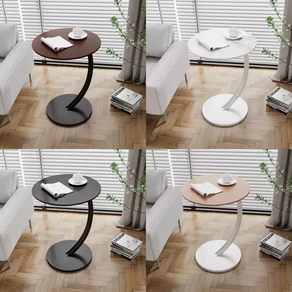 Side Table C Shaped for Sofa Coffee End Tables for Living Room Bedside Tables