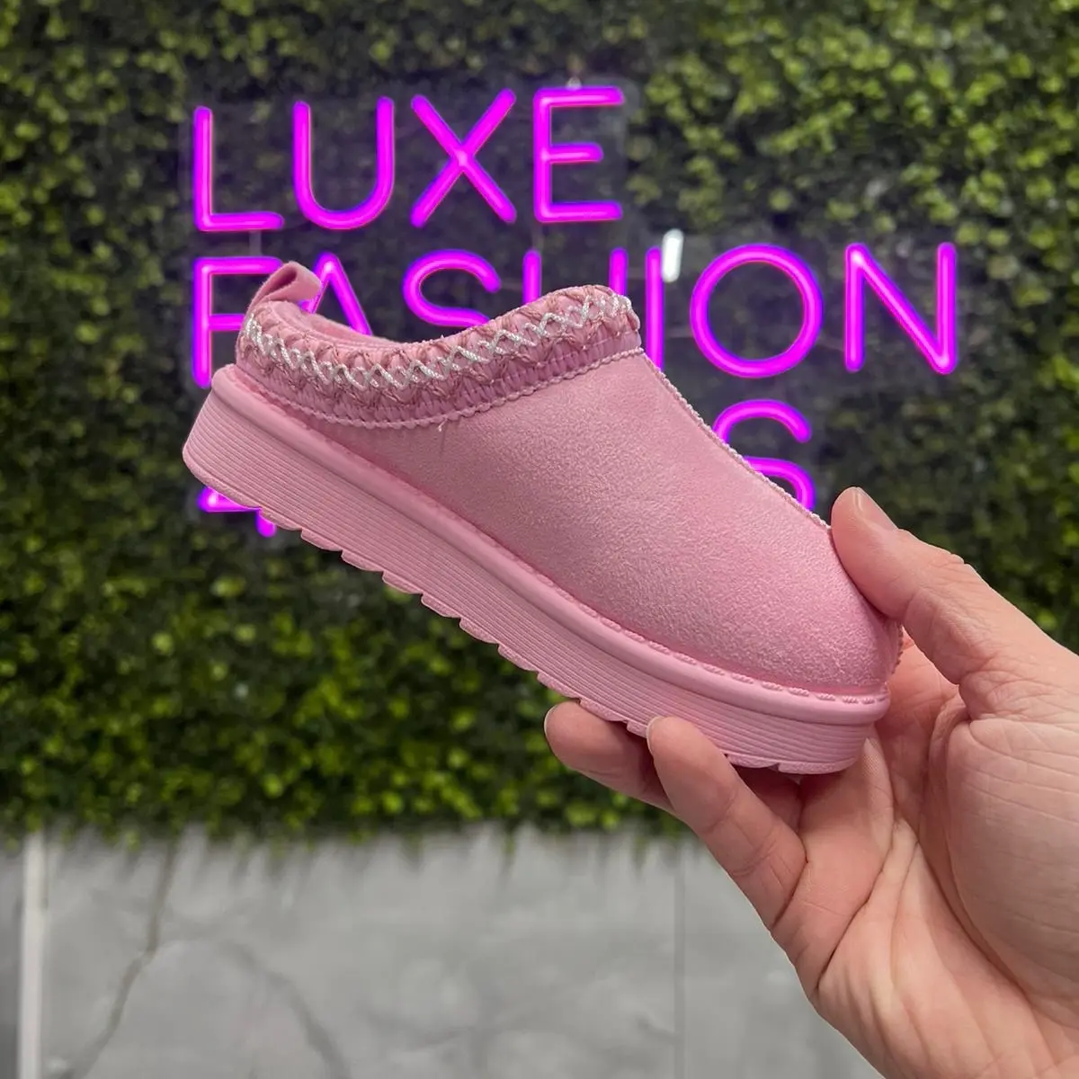 LUXEFASHION4LESS VIRAL CHILDREN’S COMFY FUR LINED CHUNKY PLATFORM SLIPPERS MULES SHOES