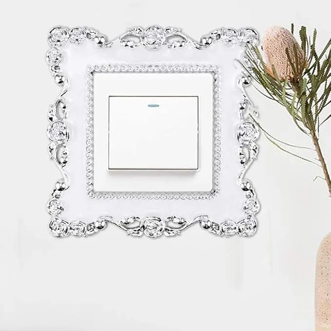 Flower Design Switch Cover, 2 Count Decorative Switch Protector Cover, Switch Decal For Home Decor 2