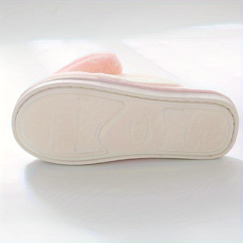 Cute Heart Decor Slippers, Casual Slip On Plush Lined Shoes, Comfortable Indoor Home Valentine's Day Slippers Girl Footwear 5