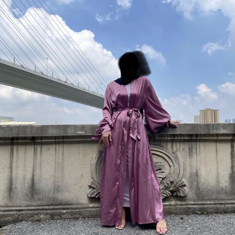 Satin Open Abaya 5