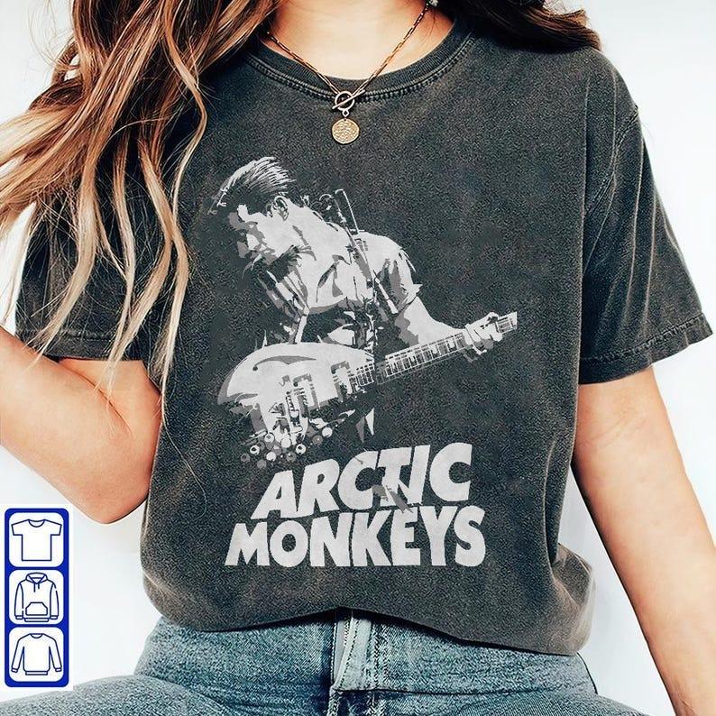 Rock Band Experience Vintage Concert Tee 2023 with Arctic Monkeys Alex Turner Shirt and European Tour Shirt 4