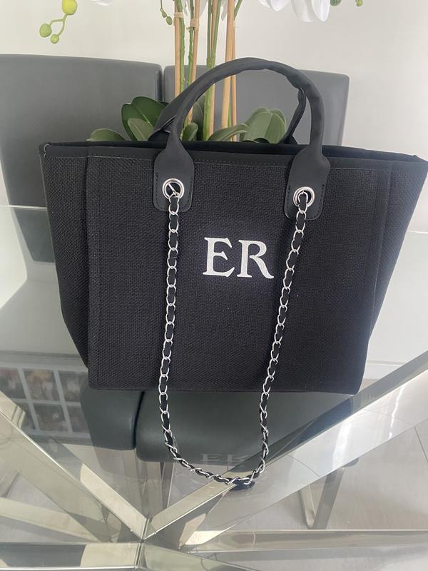 black Medium Shoulder Tote Bag- Ange 1