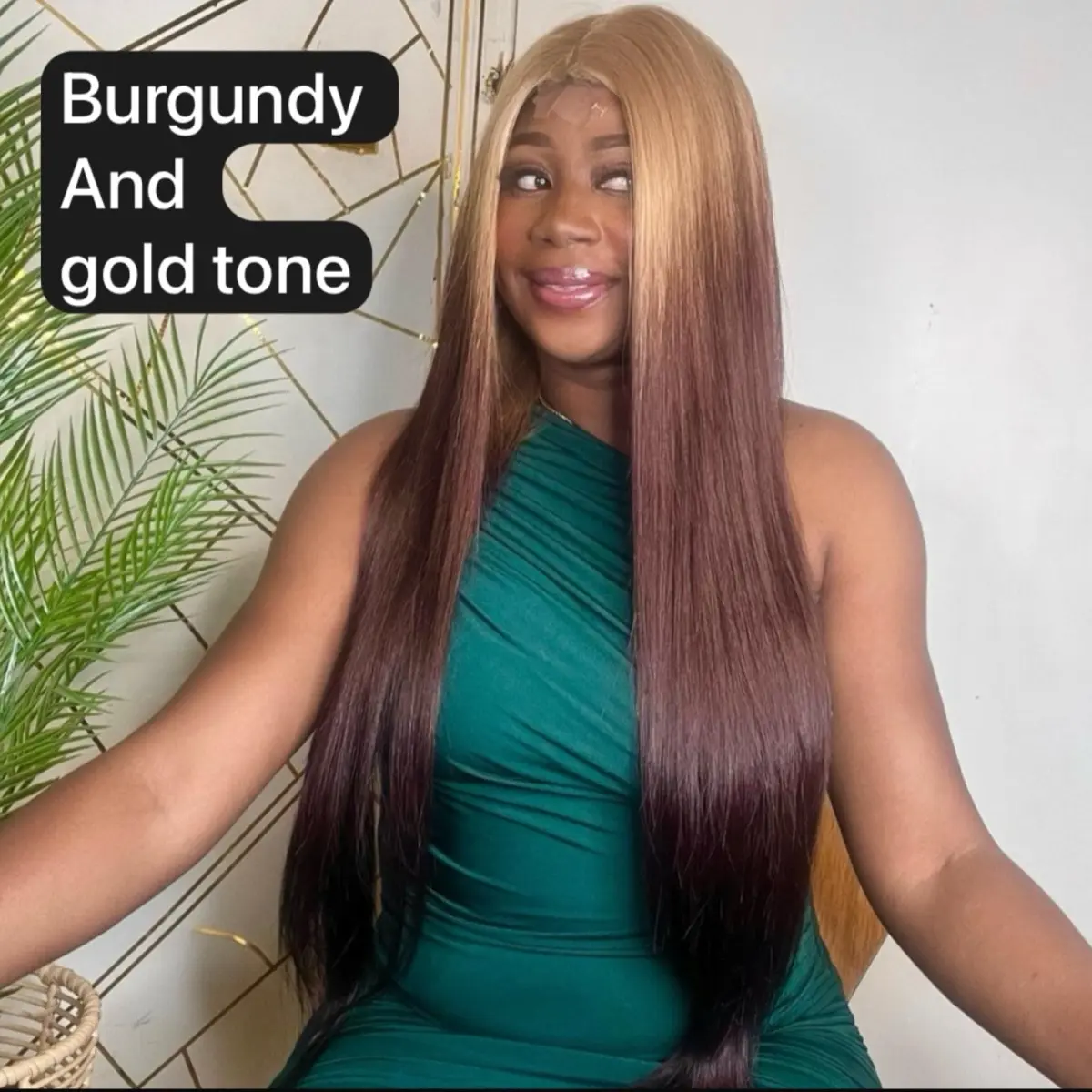 TIANA 38 Inches T Part Wig - Sleek and Long Synthetic Lace Front Wig