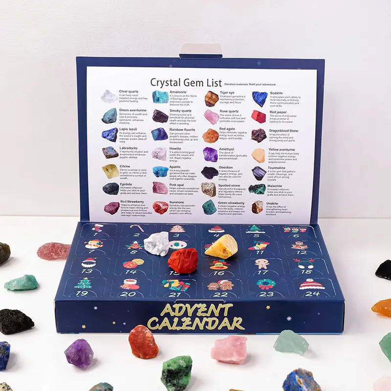 Crystal Adventure Gift Box for children Natural Science, Best Christmas Gift for Children, Crystal Collection Crystal Kit, Popular Tumbled Crystals Crystal Starter Set for boy/girl, Natural crystal rough stone children's gemstone mineral box birthday gift 2