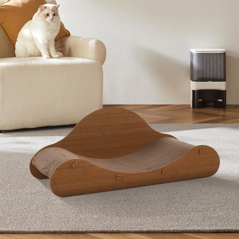 Livingandhome XL Cat Scratcher Bed – Anti-Furniture Claw Saver, Brown Lounger for Large Cats & Kittens