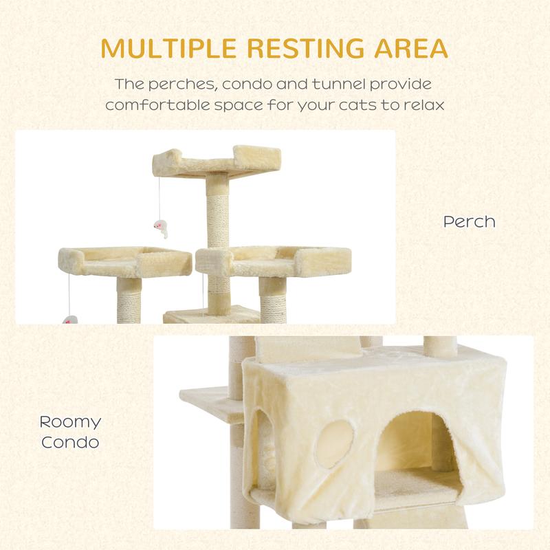 Cat Tree for Indoor Cats Play Tower Activity Center Kitten Scratch Post Climbing Tower 181 cm 5