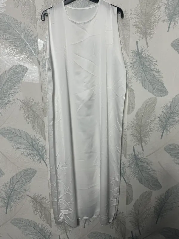 Women's Ladies SleeveLess Slip Dress Silk Satin Material Crew Neck ModestWear WomensWear InnerWear 7