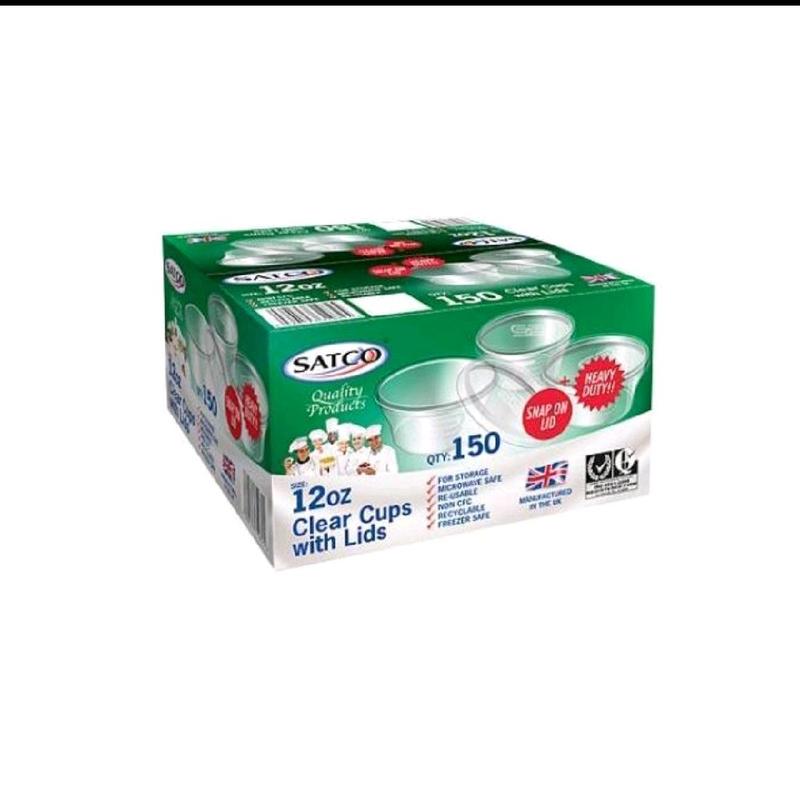 Plastic Cups & Lids Variety! - Different Sizes to Choose From - Strong Durable Recyclable Transparent Cups 5