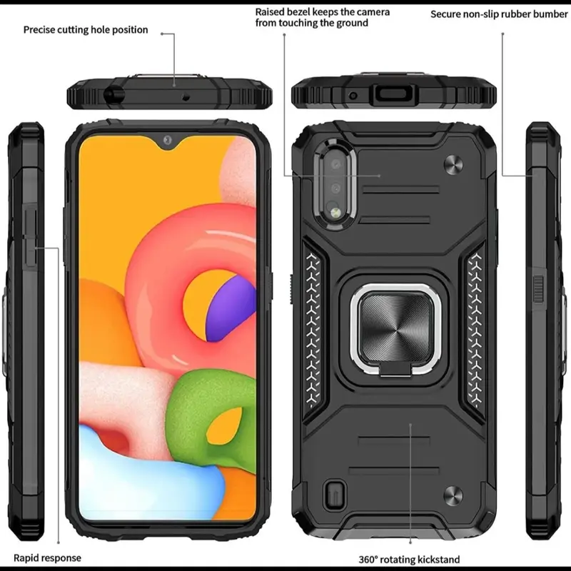 Shockproof Case for Samsung Galaxy S25 S25 Ultra S24 S23 S22 S21 S20 FE Plus Ultra5G Ring Cover Accessories Holder Metal Protection Magnetic Smartphone Protective Handheld Cellphone 8