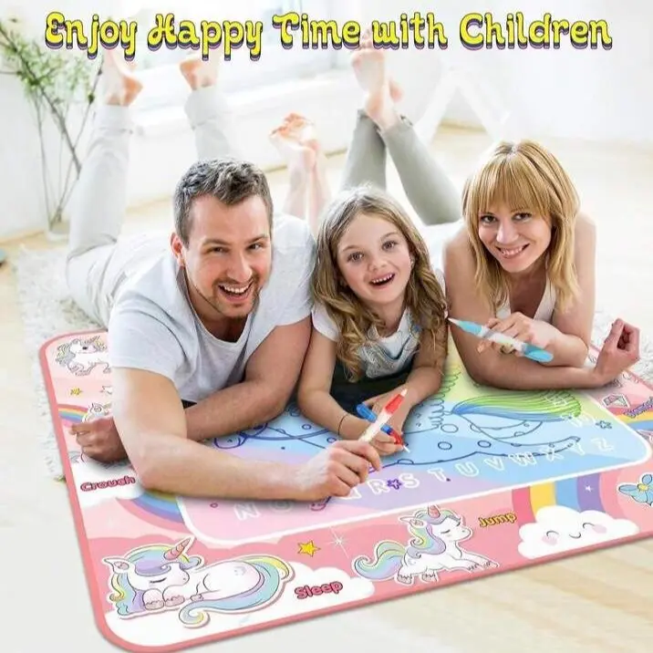 Magic Water Drawing Mat Unicorn Painting Kit, 1 Set Drawing Doodle Pad & Water Pens, DIY Art Supplies