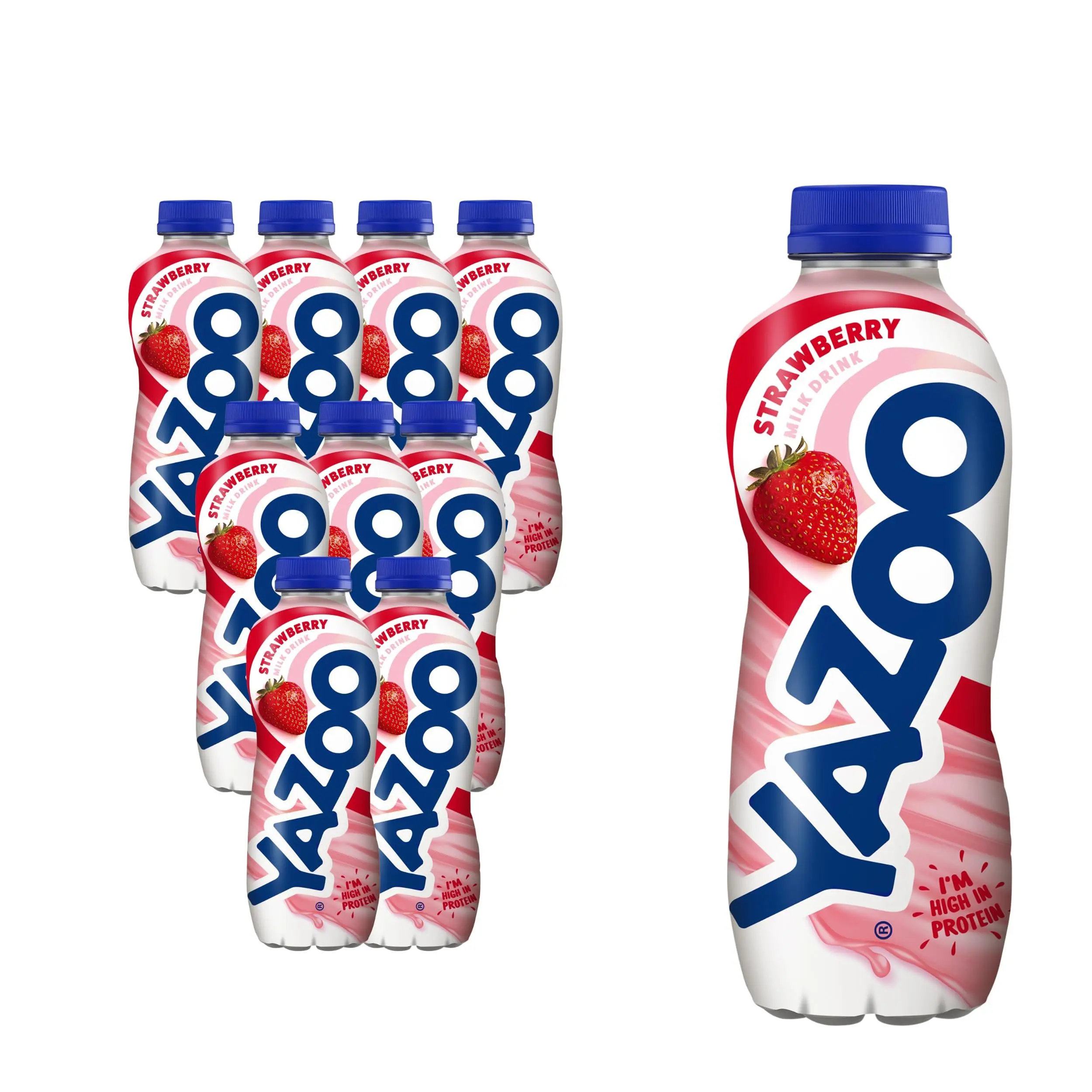 YAZOO Strawberry Milk Drink – 400ml (Pack of 10) | Creamy & Refreshing Strawberry Flavour