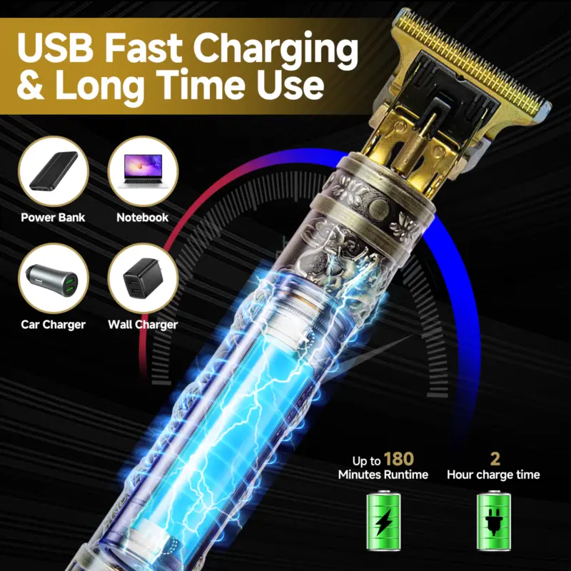 Professional Men Hair Clippers Trimmer Machine Cordless Beard Electric Shaver UK Comfort Default 7
