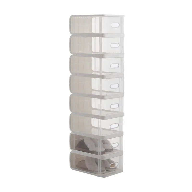 Livingandhome Transparent Stackable Shoe Storage Box Organiser For Closets and Entryways - Kitchen, Containers Plastic 4