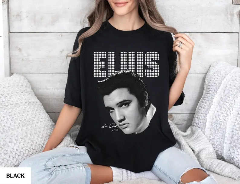 Elvis Unisex T-Shirt, Elvis Big Face, Elvis Shirt, Rock & Roll, Vintage, Retro, Unisex Garment-Dyed T-shirt