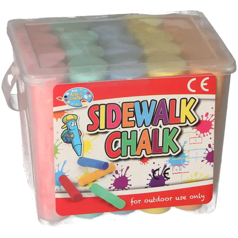 20 PCS Sidewalk Chalk in Tub - Assorted Colours for Creative Artistic Fun