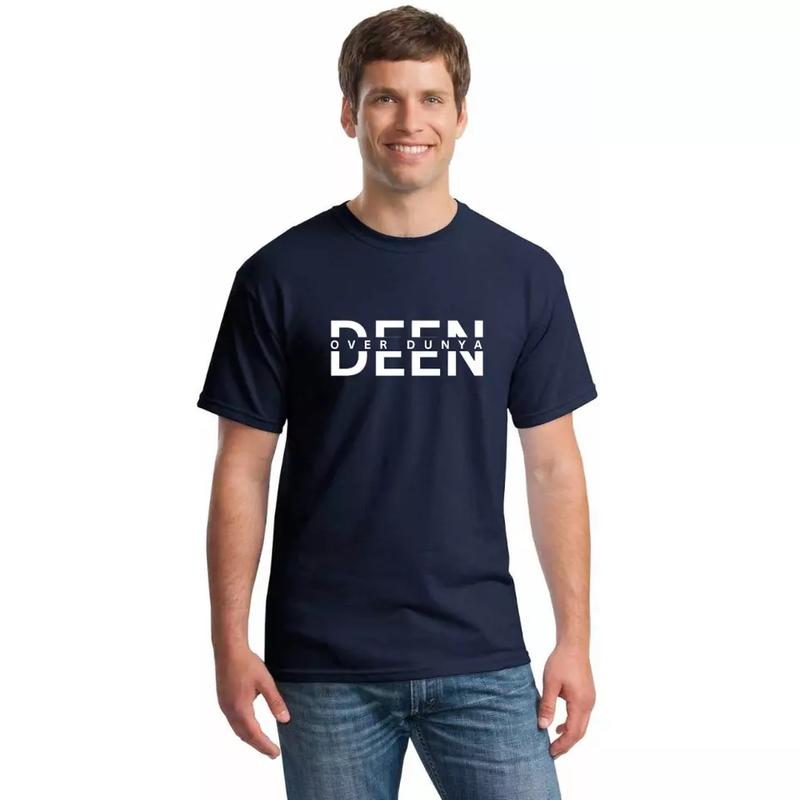 Personalised Name T Shirt Mens Ladies Unisex Tee Deen Over Dunya Muslim Gift Top 7