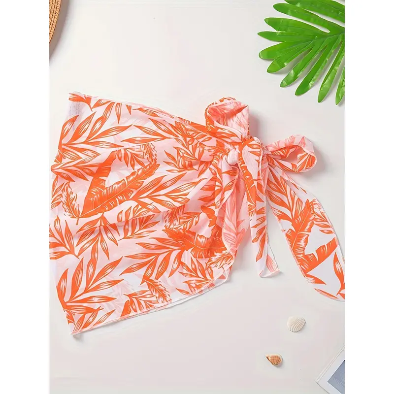 Solid Color Hollow Mesh Wrap Cover Up, Tie Side High Stretch Sexy Sarong Beach Cover Up For Pool Bathing, Women's Swimwear & Clothing For Holiday 4