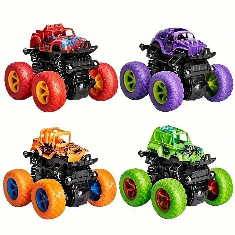 Product Introduction of Monster Truck Playset - Set of 4 Inertia-Driven Vehicles, 360° Stunt Rotation Off-Road Toys, Durable Impact-Resistant, Dual-Direction Friction Powered Trucks for Kids, Perfect for Birthday and Halloween Gifts - Suitable for Ages 3-6 Years 2