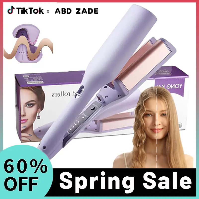 【2025NEW】32mm French Wave Curling Iron, Egg-Roll Hairstyle Water Ripple V-Shaped, 4 Gears Temperature Fast Heating Ceramic Barrel, 32mm Mermaid Wave Wand for Long or Short Hair, Easter 0