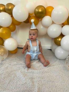 Product Review of Baby Boys Blue Cake Smash Romper Set. 1st Birthday Gift. from l**g 1